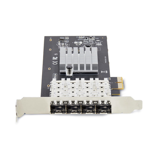 StarTech.com 4-Port GbE SFP Network Card, PCIe 2.0 x2 (x4, x8, x16 Compatible), Intel I350-AM4 4x 1GbE Controller, 1000BASE Copper/Fiber Optic, Desktop/Server Quad-Port Gigabit Ethernet NIC - Windows & Linux