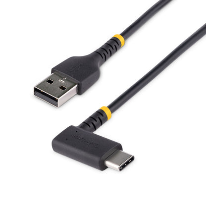 StarTech.com 6.6ft (2m) USB-A to USB-C Fast Charging Cable, Rugged, Right-Angled, Charge & Sync, 3A, USB 2.0, TPE Jacket and Aramid Fiber - USB Charging Cord