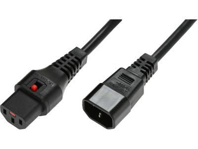 MicroConnect Powercord C13 IEC Lock - C14 black 3m, PC1022 Powercord C13 IEC Lock - C14 black 3m, PC1022