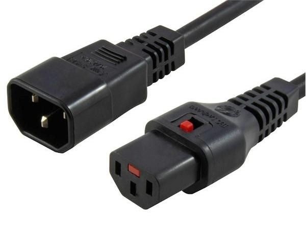 MicroConnect Powercord C13 IEC Lock - C14 black 1m, PC1024 Powercord C13 IEC Lock - C14 black 1m, PC1024