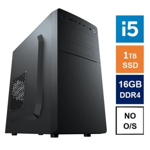 Euro IT MATX Tower PC, Vida Business Case, i5-12400, 16GB 3200MHz, 1TB SSD, Corsair 550W, No Optical, KB & Mouse, No Operating System