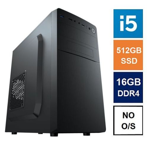 Euro IT MATX Tower PC, Vida Business Case, i5-12400, 16GB 3200MHz, 512GB SSD, Corsair 550W, No Optical, KB & Mouse, No Operating System