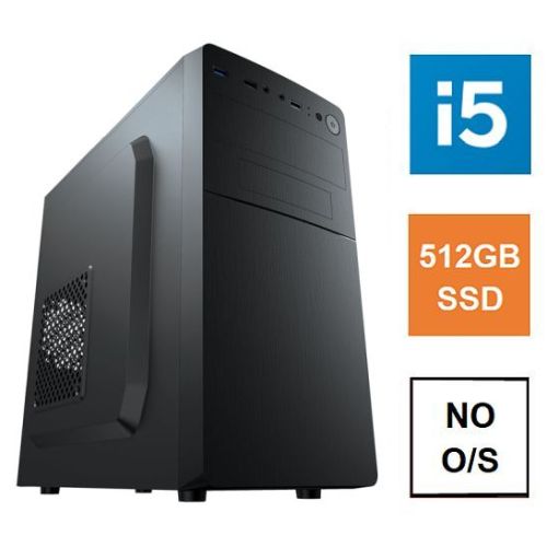 Euro IT MATX Tower PC, Vida Business Case, i5-12400, 8GB 3200MHz, 512GB SSD, Corsair 550W, No Optical, KB & Mouse, No Operating System