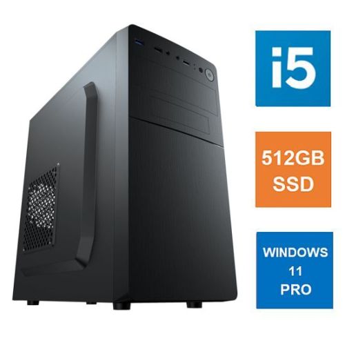 Euro IT MATX Tower PC, Vida Business Case, i5-12400, 8GB 3200MHz, 512GB SSD, Corsair 550W, No Optical, KB & Mouse, Windows 11 Pro