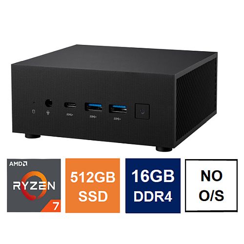 Euro IT Mini PC, Asus PN52 Case, Ryzen 7 5800H, 16GB 3200MHz, 512GB SSD, 2.5G LAN, Wi-Fi 6E, HDMI, DP, USB-C, VESA Mountable, No Operating System