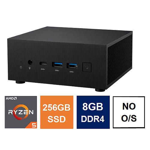 Euro IT Mini PC, Asus PN52 Case, Ryzen 5 5600H, 8GB 3200MHz, 256GB SSD, 2.5G LAN, Wi-Fi 6E, HDMI, DP, USB-C, VESA Mountable, No Operating System