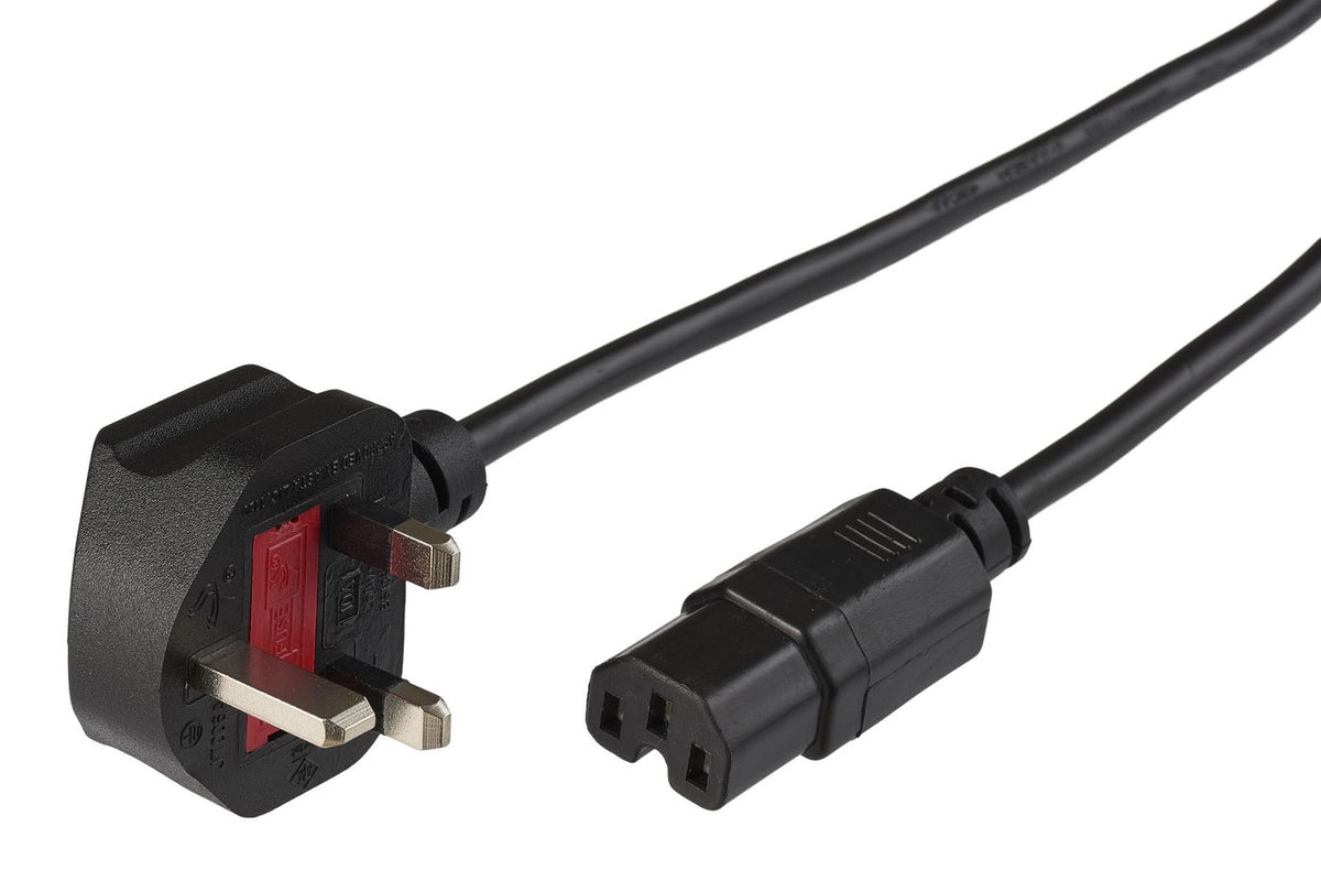 MicroConnect Power Cord UK - C15 2m Black Power UK BS-1363 - C15 H05VV-F 3G01.00mm2, 10A Fuse