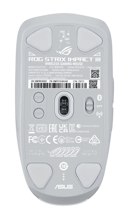 ASUS ROG Strix Impact III Wireless mouse Gaming Ambidextrous RF Wireless + Bluetooth Optical 36000 DPI