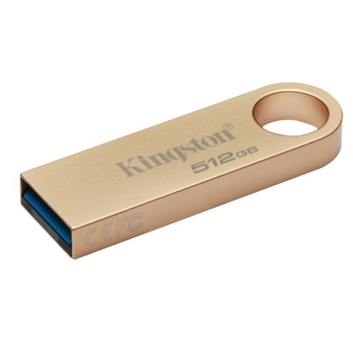 Kingston 512GB DataTraveler SE9 G3 Memory Pen, USB 3.2 Gen1 Type-A, Metal Gold Casing