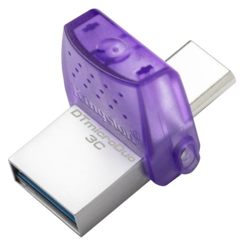 Kingston 64GB DataTraveler microDuo 3C USB-A & USB-C 3.2 Gen1 Memory Pen, Rotating Cap, 200MB/s