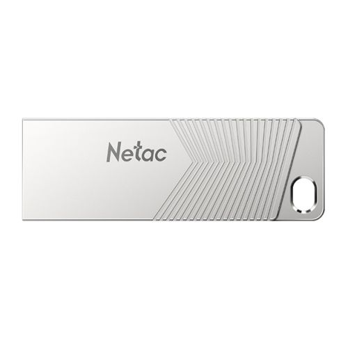 Netac 64GB UM1 USB 3.2 Memory Pen, Zinc Alloy Casing, Key Ring, Pearl Nickel Colour