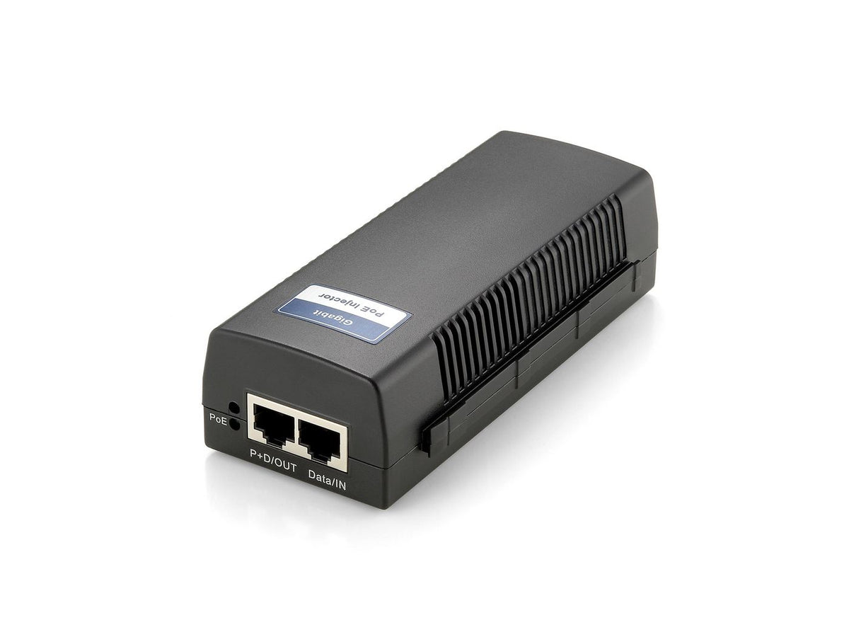 LevelOne POI-3000 High Power PoE Gigabit PoE Injector, 802.3at/af PoE, 30W, Gigabit Ethernet, 10,100,1000 Mbit/s, Black, PoE,Power,