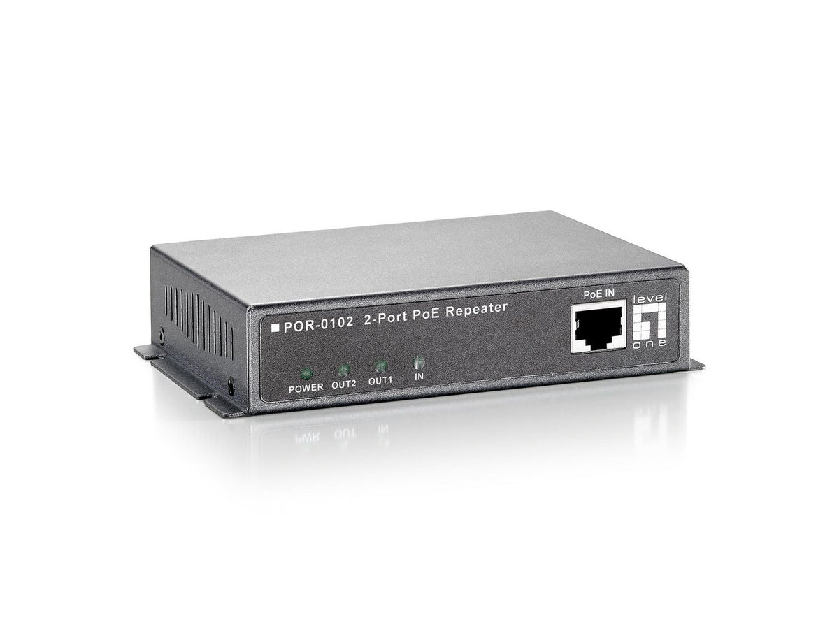 LevelOne 2-PORT POE REPEATER PoE Repeater, 2 Ports, Cascadable, Network repeater, 100 m, Cat5, Full,Half, 10/100Base-T(X), IEEE
