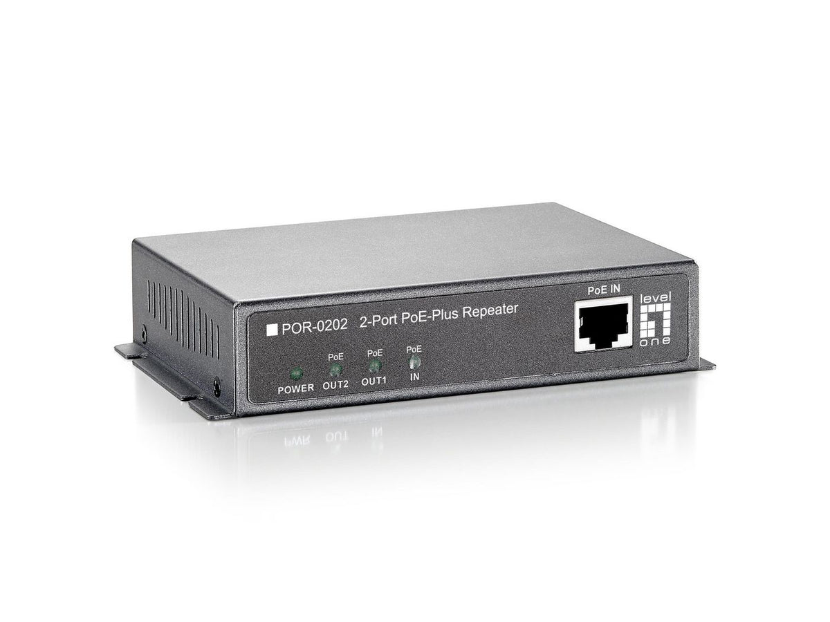 LevelOne 2-PORT POE-PLUS REPEATER PoE Repeater, Cascadable, 2 PoE Outputs, Network repeater, 100 m, 10/100Base-T(X), IEEE 802.3,IEEE