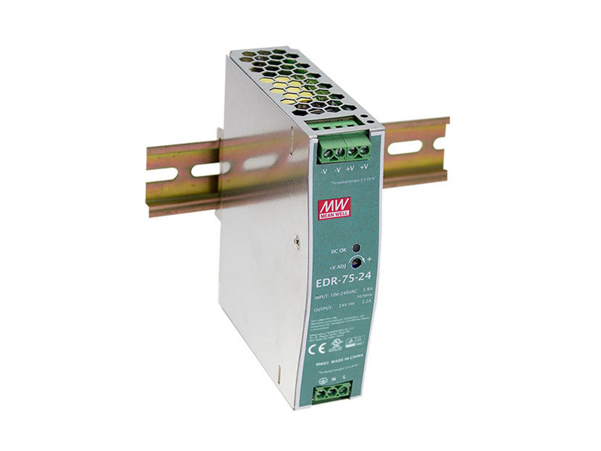 LevelOne 24V DC Industrial Power Supply, 75W, DIN-Rail 24V DC Industrial Power Supply, 75W, DIN-Rail, 76.8 W, 90 - 264 V, Over voltage,