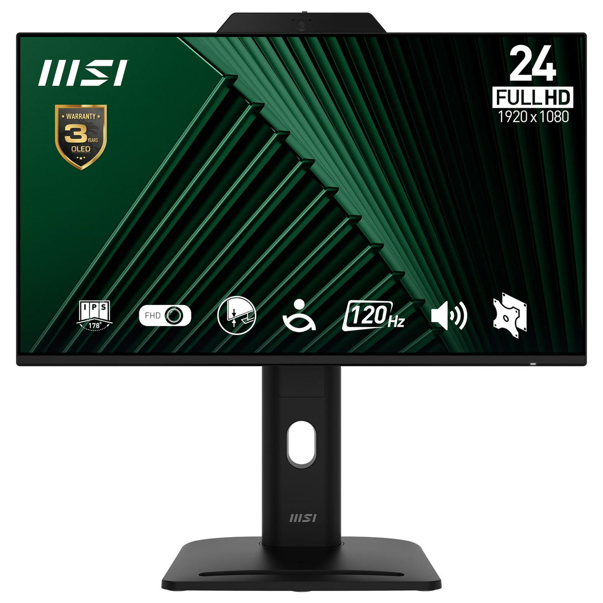MSI 23.8 Inch Monitor, Fhd (1920 X 1080), 120Hz, Ips, 1Ms, 1X Hdmi 1.4B, 1X Dp 1.2A, 1X D-Sub(Vga), 2Xusb 5Gbps Type-A, 1X Usb 5Gbps Type-B,