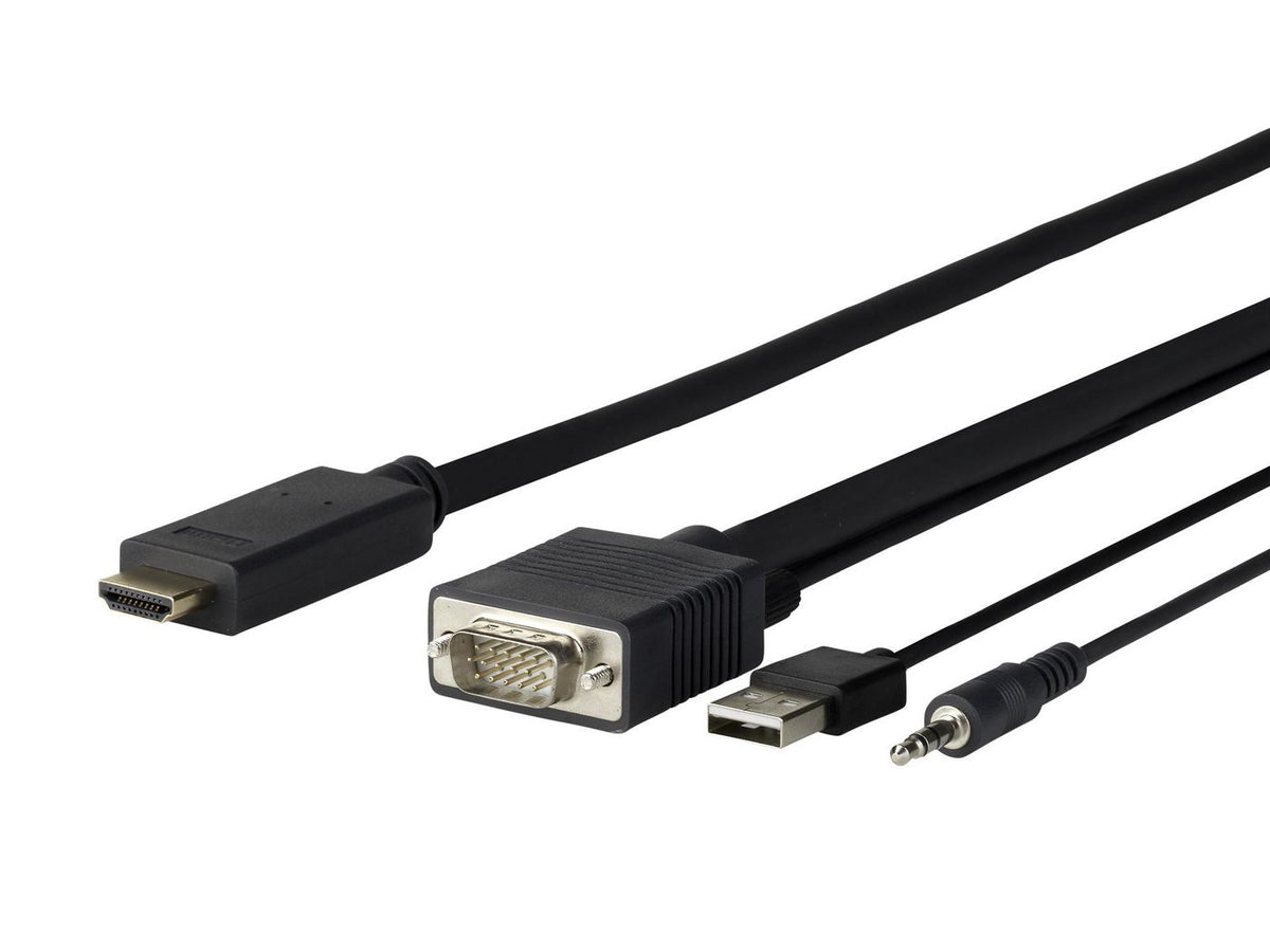 Vivolink PROVGAHDMI1 video cable adapter 1 m HDMI Type A (Standard) VGA (D-Sub) + 3.5mm + USB Type-A Black