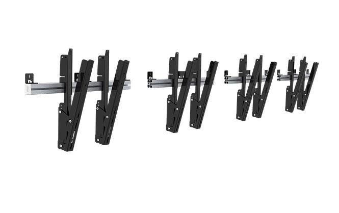 SMS PW020001, Multi Display Wall Tilt, Max 100 kg, 37" - 65" Displays, VESA 100x100 - 900x400, Black/Aluminum