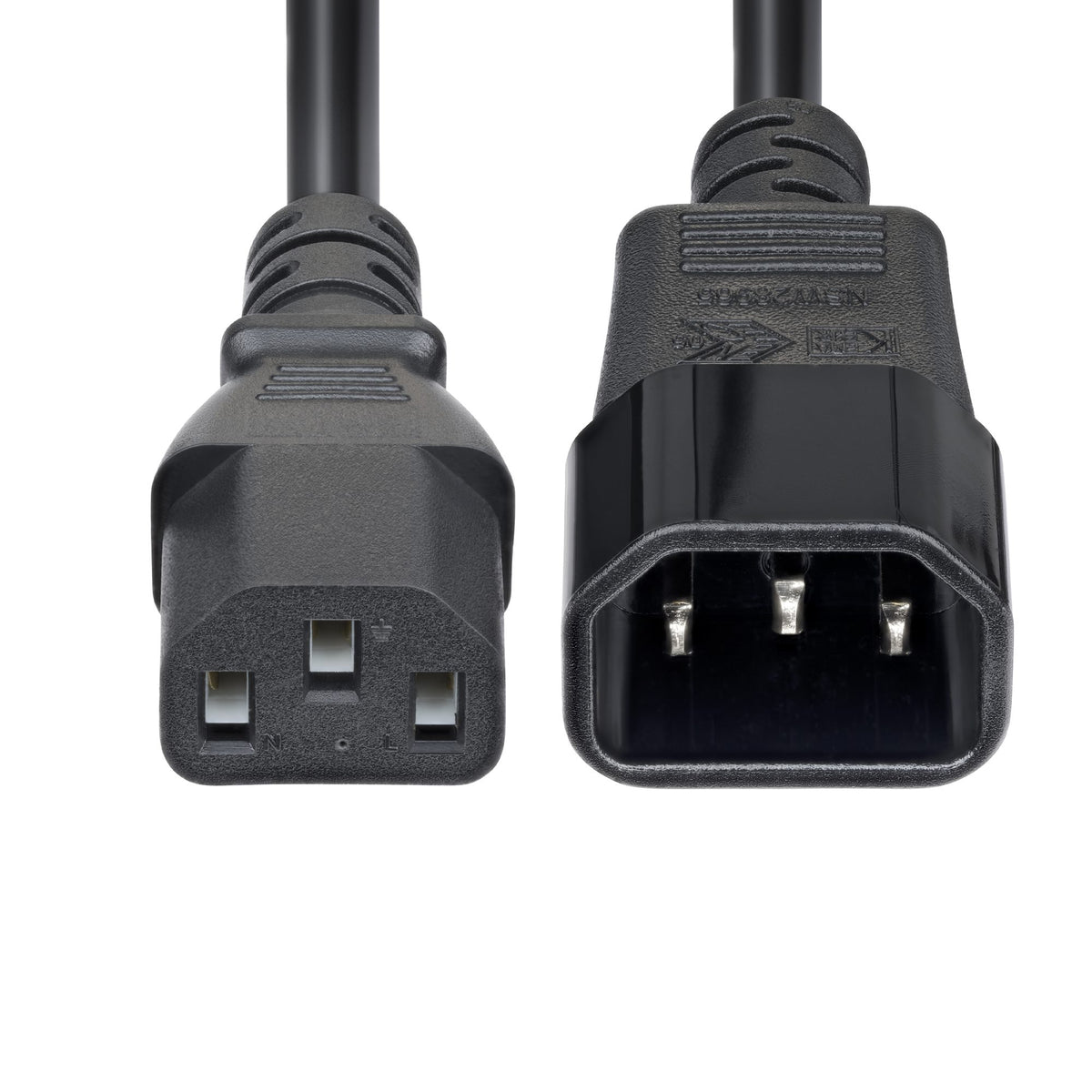 StarTech.com 4.5m (15ft) Power Extension Cord, C14 to C13 PDU Power Cord, 10A 250V, 14AWG, AC Power Cable for PDU/Power Supply, KEMA-KEUR Certified