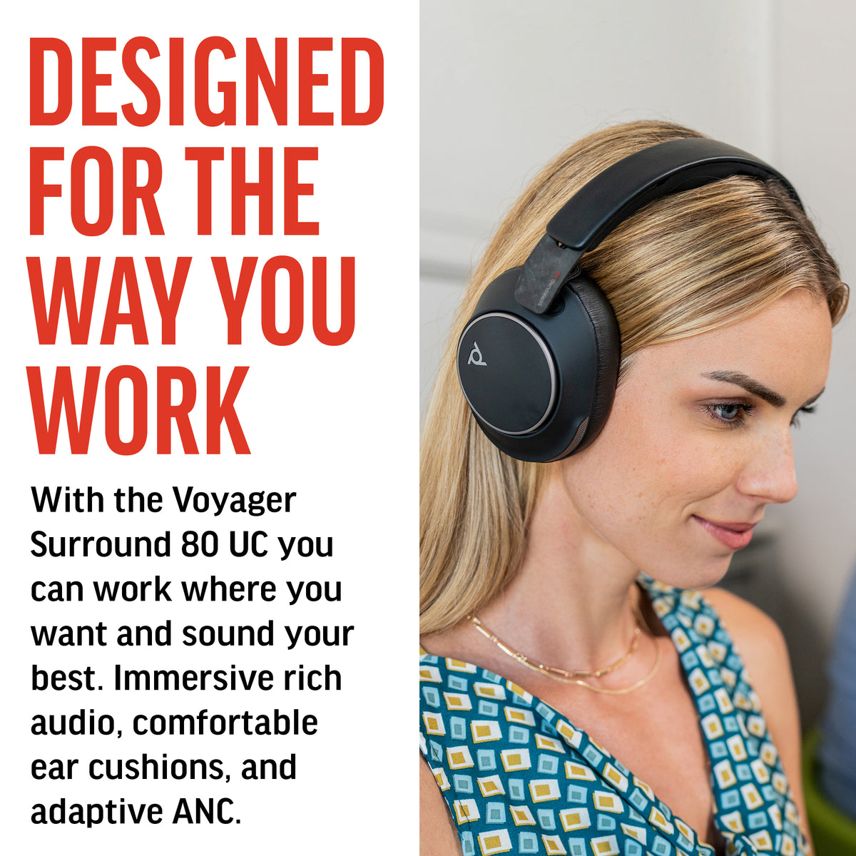 HP Poly Voyager Surround 80 UC USB-C Headset +USB-C/A Adapter