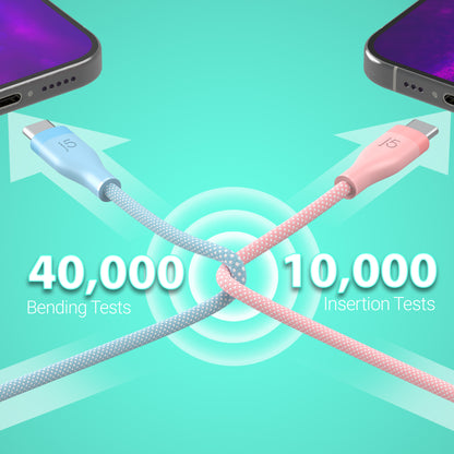 j5create JUCX18L18W USB-C® 60W Ultra Soft Double-Braided Fast Charging Cable