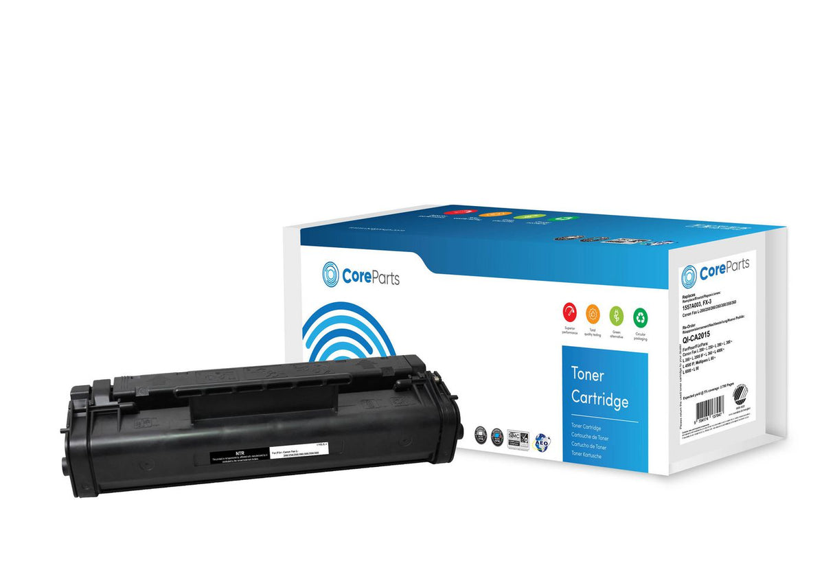 CoreParts Toner Black 1557A003 Pages: 2.700, Nordic Swan Canon Fax L-200/250/260/280/300/350/360 (FX-3)