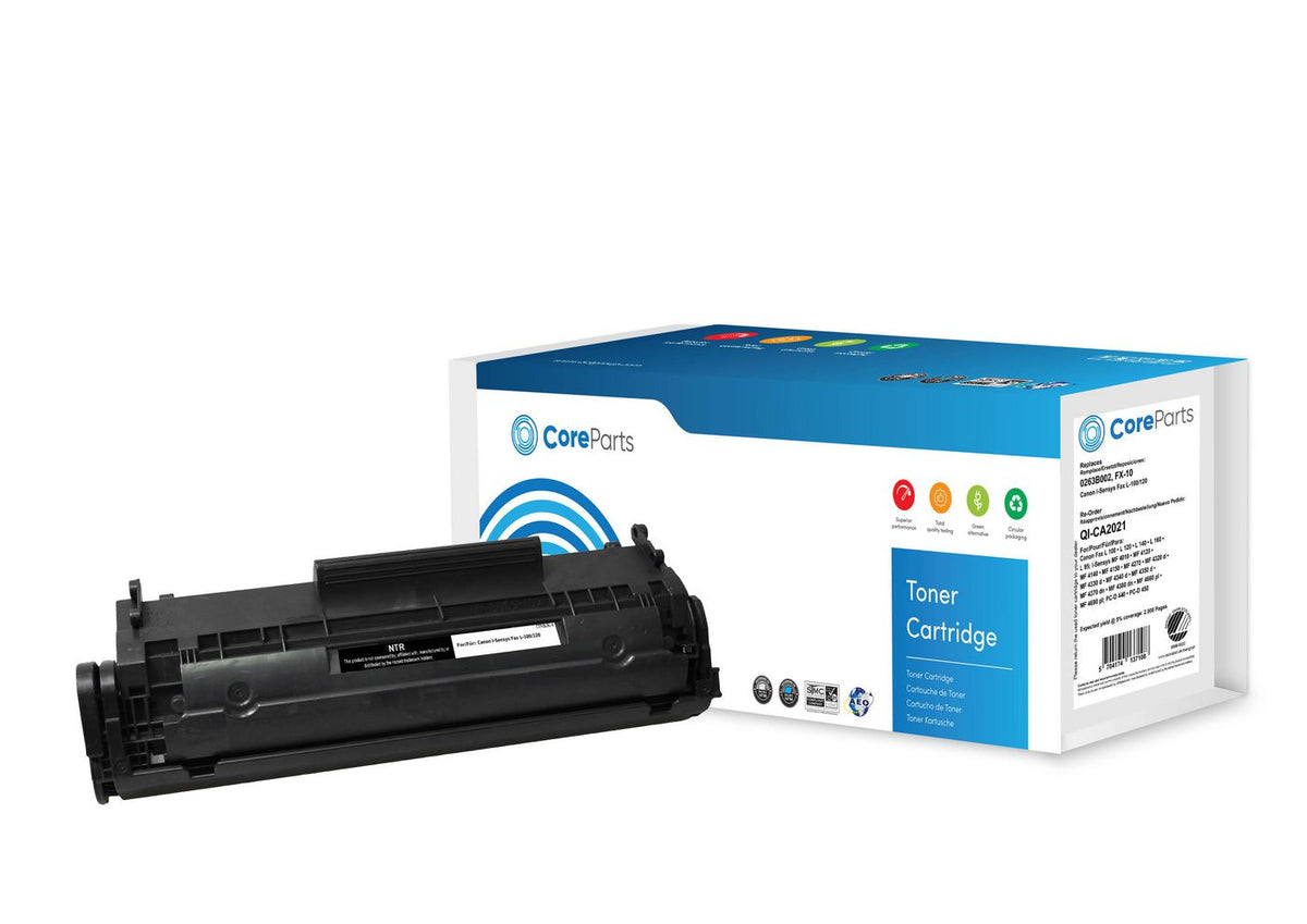 CoreParts Toner Black 0263B002 Pages: 2.000, Nordic Swan Canon I-Sensys Fax L-100/120 (FX-10)