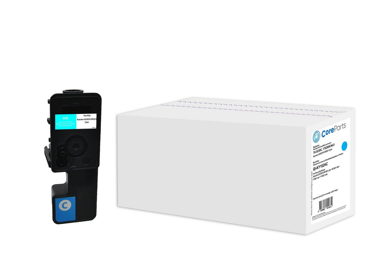CoreParts Toner Cyan TK-5230C Pages: 2.200 Kyocera ECOSYS M 5521 cdn, ECOSYS M 5521 cdw, ECOSYS P 5021 cdn/ cdw