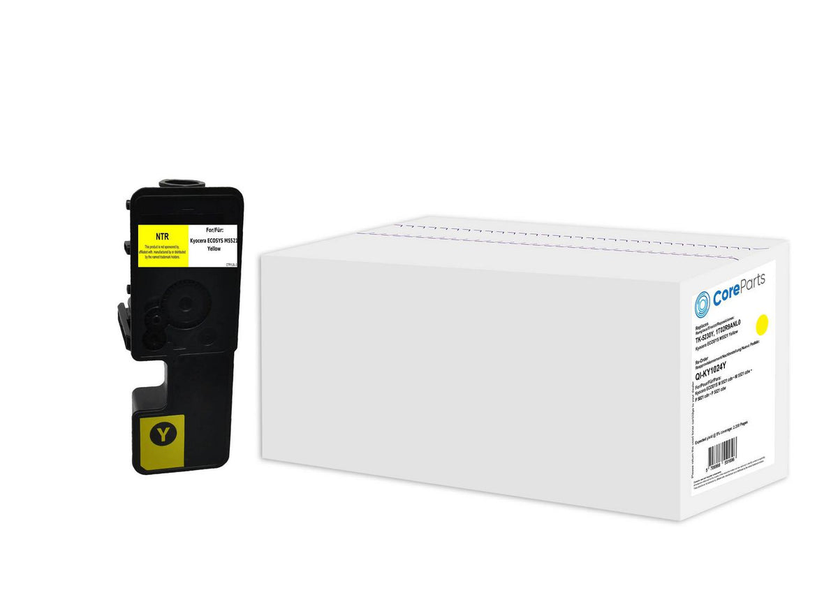 CoreParts Toner Yellow TK-5230Y Pages: 2.200 Kyocera ECOSYS M 5521 cdn, ECOSYS M 5521 cdw, ECOSYS P 5021 cdn/ cdw