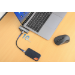 Manhattan USB-C Travel Dock/Hub, Ports (x4): HDMI, USB-A, USB-C and 3.5mm audio, With Power Delivery (100W) to USB-C Port, USB powered (no external power supply required)