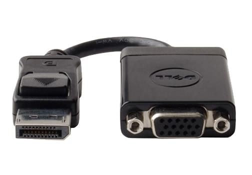 Dell Display Port to VGA Adapter R74C3, 1 x VGA output - 15 pin HD D-Sub (HD-15), 1 x DisplayPort - 20 pin DisplayPort, Male/Female, Black