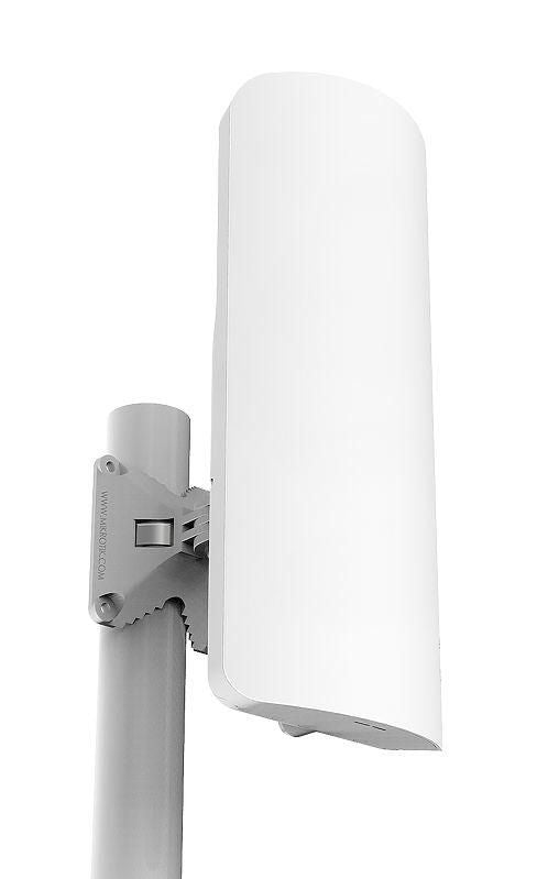 MikroTik mANTBox 2 12s with 12dBi 120 degrees 2.4Ghz sector antenna, Dual Chain 802.11bgn wireless, 600MHz CPU, 64MB RAM, 1x Gigabit LAN, PS