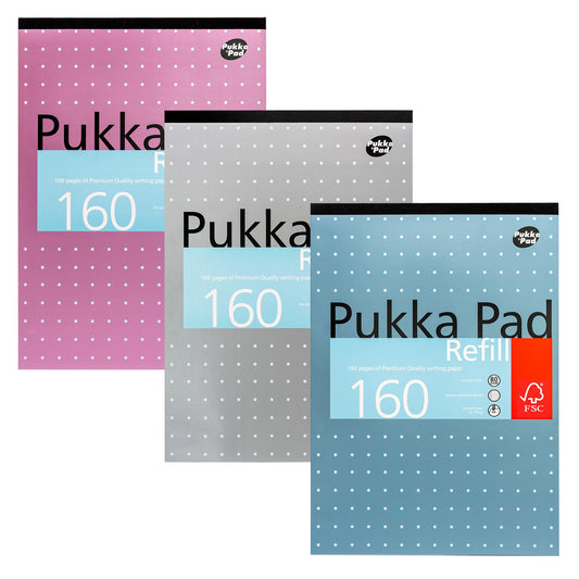 Pukka Pukka Refill Pad A4 160 Pages Asstd PK6