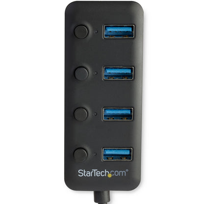 StarTech.com 4 Port Bus Powered USB Hub with Individual On/Off Switches, USB 3.0 (5Gbps) Expansion Hub, Desktop/Laptop USB-A to USB-A Splitter