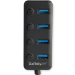 StarTech.com 4 Port Bus Powered USB Hub with Individual On/Off Switches, USB 3.0 (5Gbps) Expansion Hub, Desktop/Laptop USB-A to USB-A Splitter