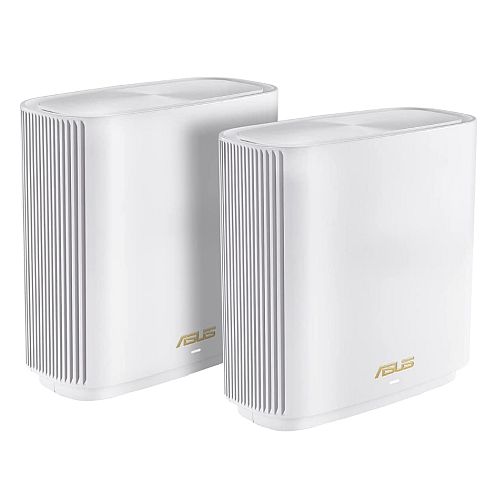 Asus (ZenWiFi XT9) AX7800 Tri-Band Wi-Fi 6 Mesh System, 2 Pack, 160MHz Bandwidth, 2.5G WAN, USB, Parental Controls, White