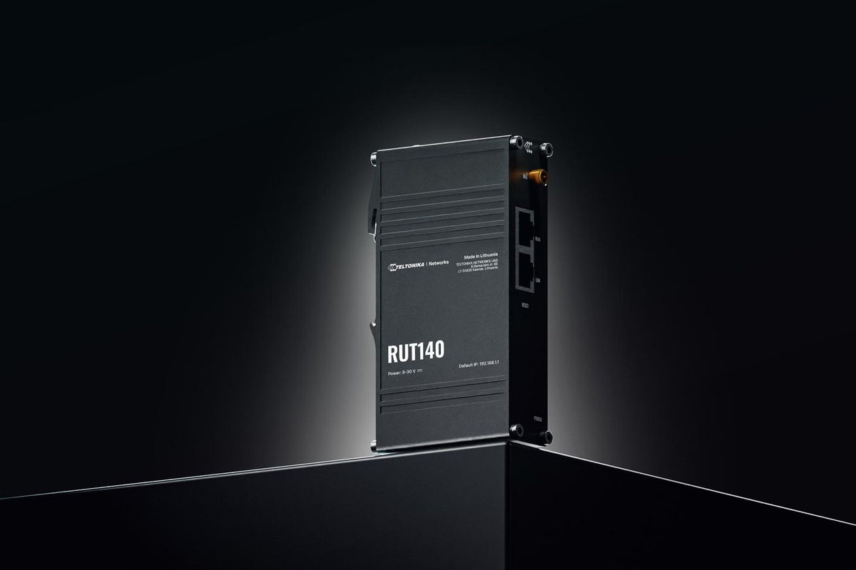 Teltonika Networks RUT140 (EU) Ethernet router, WiFi, x2 ethernet ports, integrated DIN rail bracket