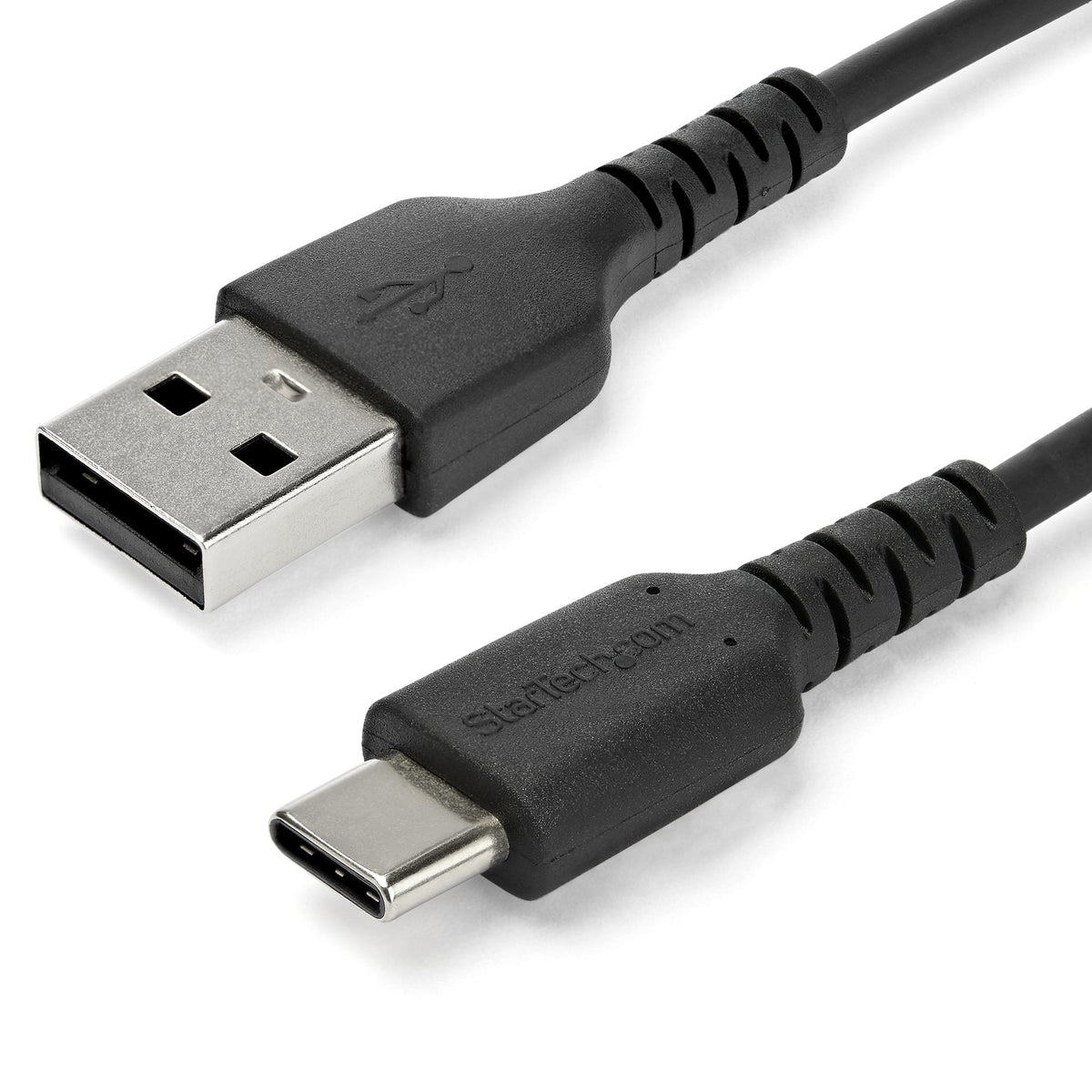 StarTech.com 6.6ft (2m) USB-A to USB-C Fast Charging Cable, Rugged, Charge & Sync, 3A, USB 2.0, Black TPE Jacket and Aramid Fiber - USB Charging Cord