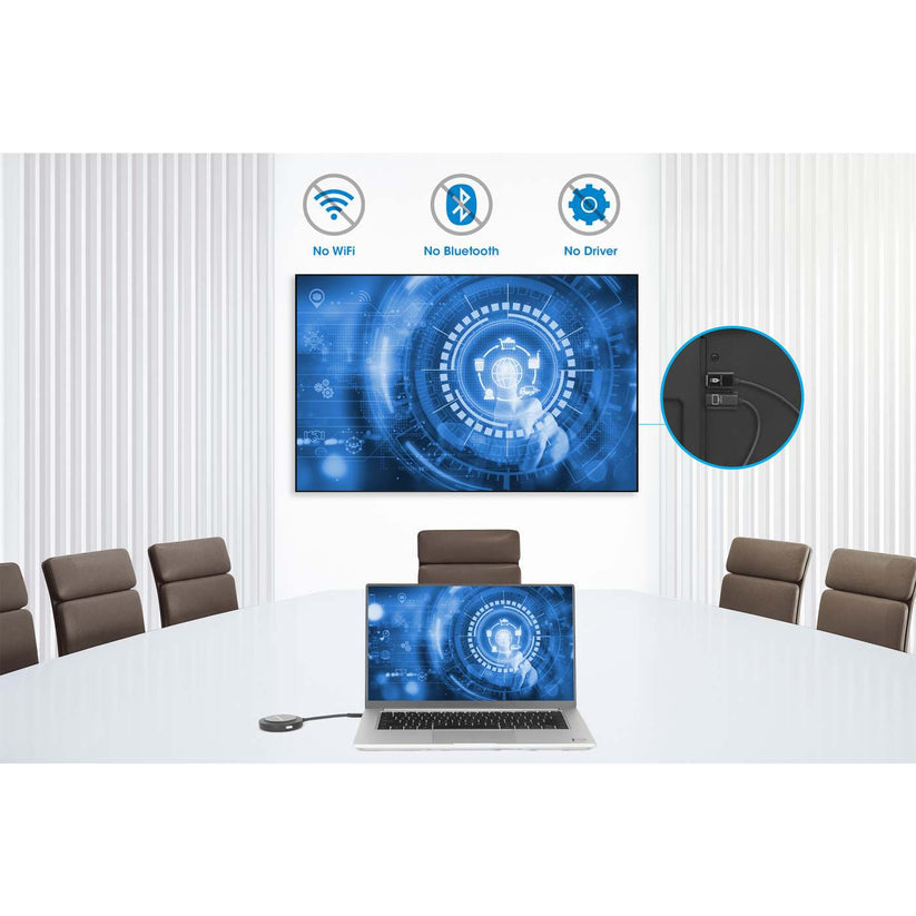Manhattan 1080p Wireless HDMI Display Presentation Kit, 2-Piece Set with HDMI Receiver and HDMI Transmitter Dongle to Wirelessly Display a Video Signal from a Laptop/Tablet/Smartphone on an HDMI TV or Projector, Black