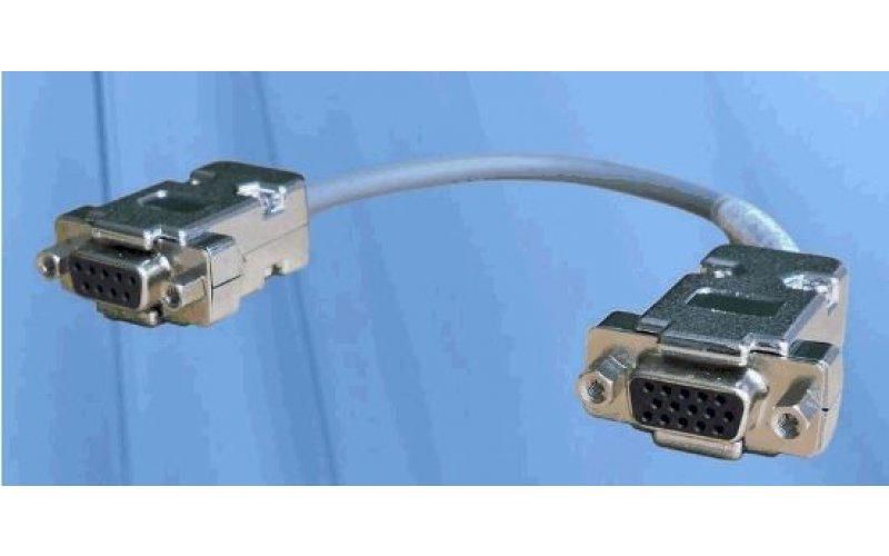Mercodan VGA: Female - VGA: Female, 0.3m, metal housing/without housing, at one end, for wall outlet