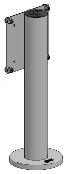 Ergonomic Solutions VESA 75/100 Fixed Height Mount on 300mm Pole, for use with SAFESCREEN01. Can be rotated 180 degrees to give 2 diffrent heights.