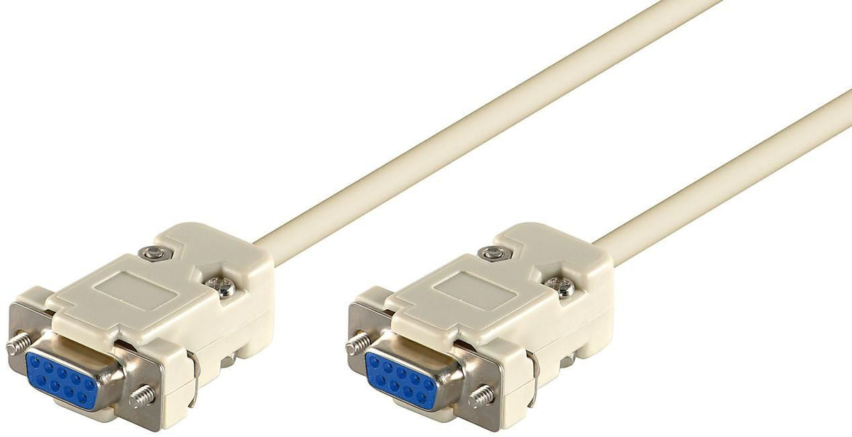 MicroConnect D-SUB/RS232 Female-Female 1,8m DB9 - DB9 , Null modem Pinout:DB9F - DB9F 6+1 - 4 2 - 3 3 - 2 4 - 6+15 - 5 7 - 8 8 - 7