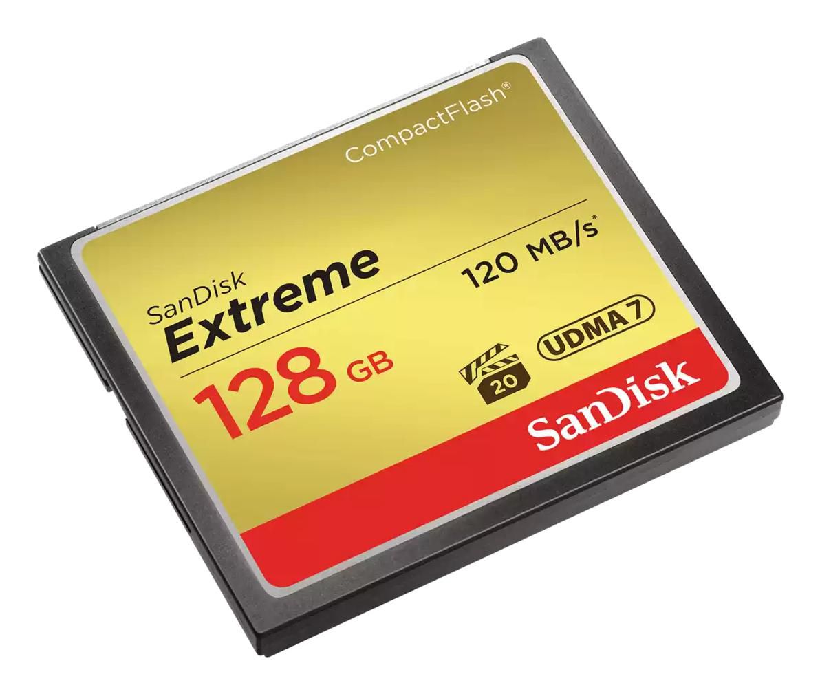 Sandisk CF CARD 128GB EXTREME CF Extreme 128GB, 128 GB, CompactFlash, 120 MB/s, 85 MB/s, Black