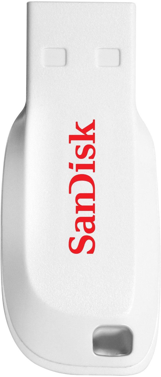 Sandisk Cruzer Blade White 16GB Cruzer Blade, 16GB, 16 GB, USB Type-A, 2.0, Capless, White