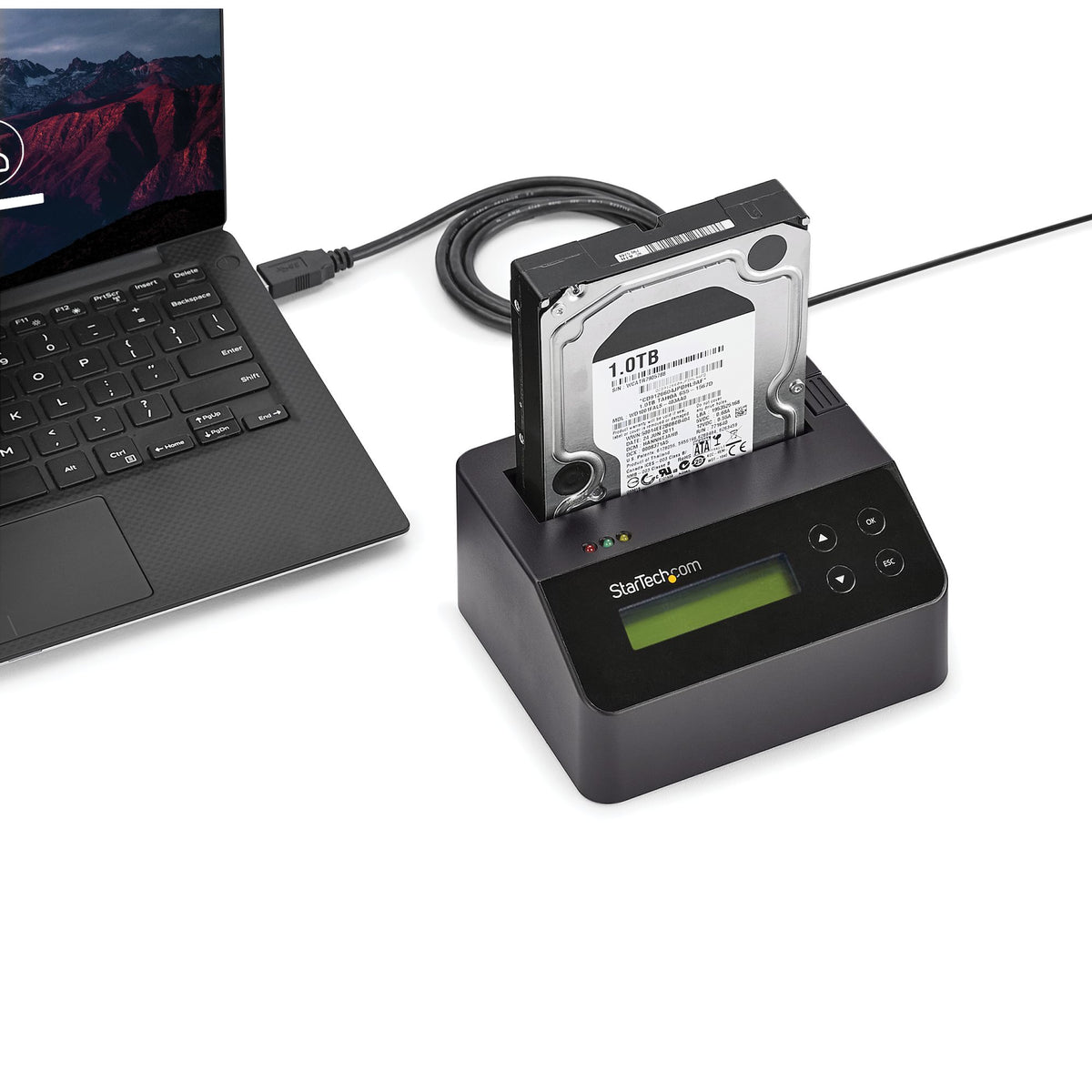 StarTech.com Single Bay Hard Drive Eraser, Standalone HDD/SSD Sanitizer, 4Kn, USB 3.0 to SATA III (6 Gbps), 9 Erase Modes, LCD Display, Secure Erase Hard Disk Sanitizer Dock, DB-9 Printer Port, TAA Compliant