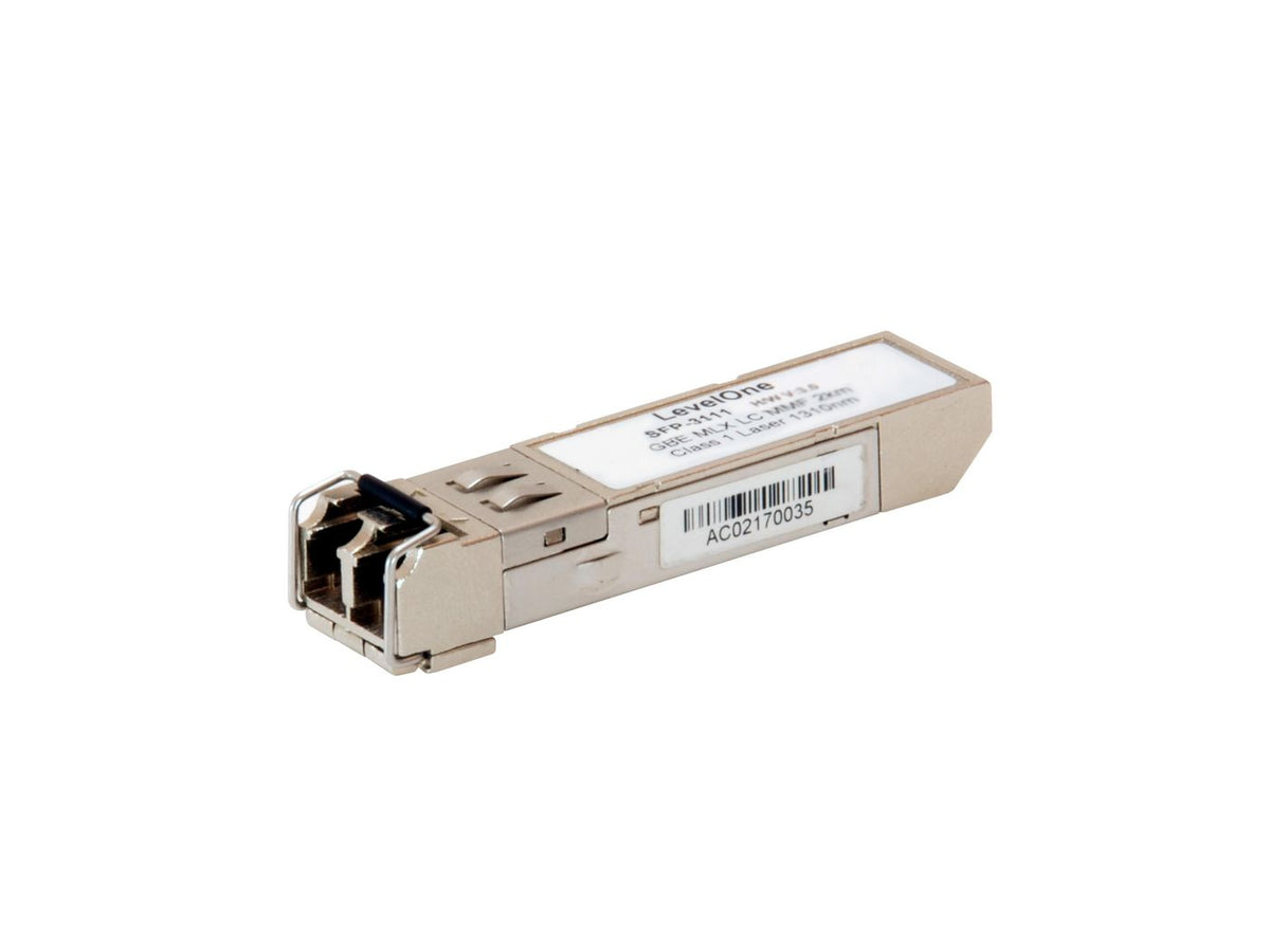 LevelOne 1.25G MMF SFP TRANSCEIVER 1.25Gbps Multi-mode SFP Transceiver, 2km, 1310nm, Fiber optic, 1250 Mbit/s, SFP, LC, 62.5/125 µm, 2000 m