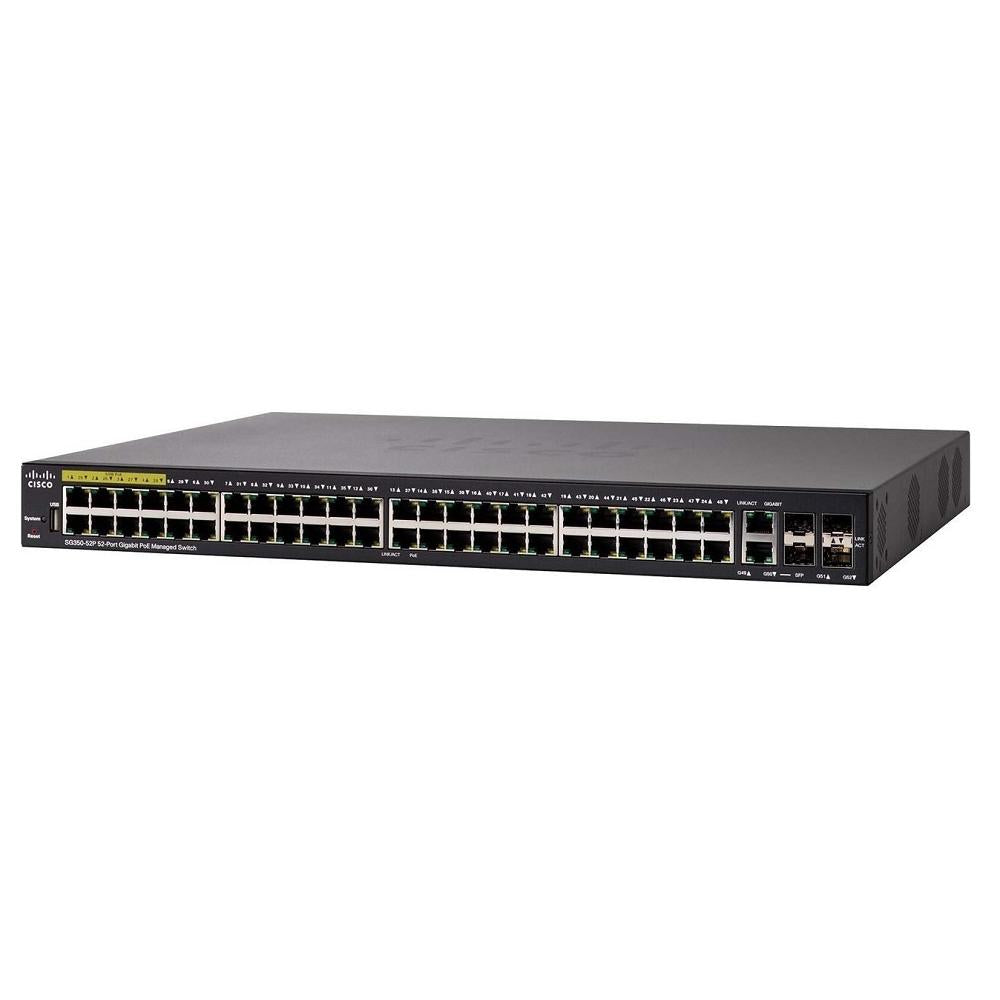 52-Port Gigabit PoE Managed Switch Cisco SG350-52P-K9 SG350-52P