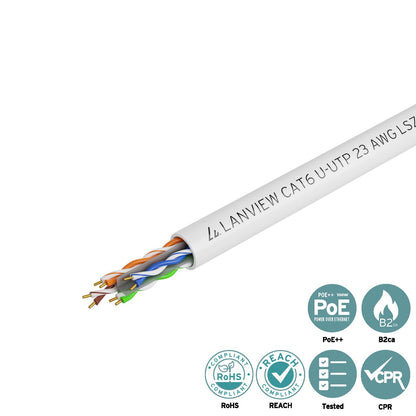 Lanview LVN122114 networking cable White 305 m Cat6 U/UTP (UTP) Round