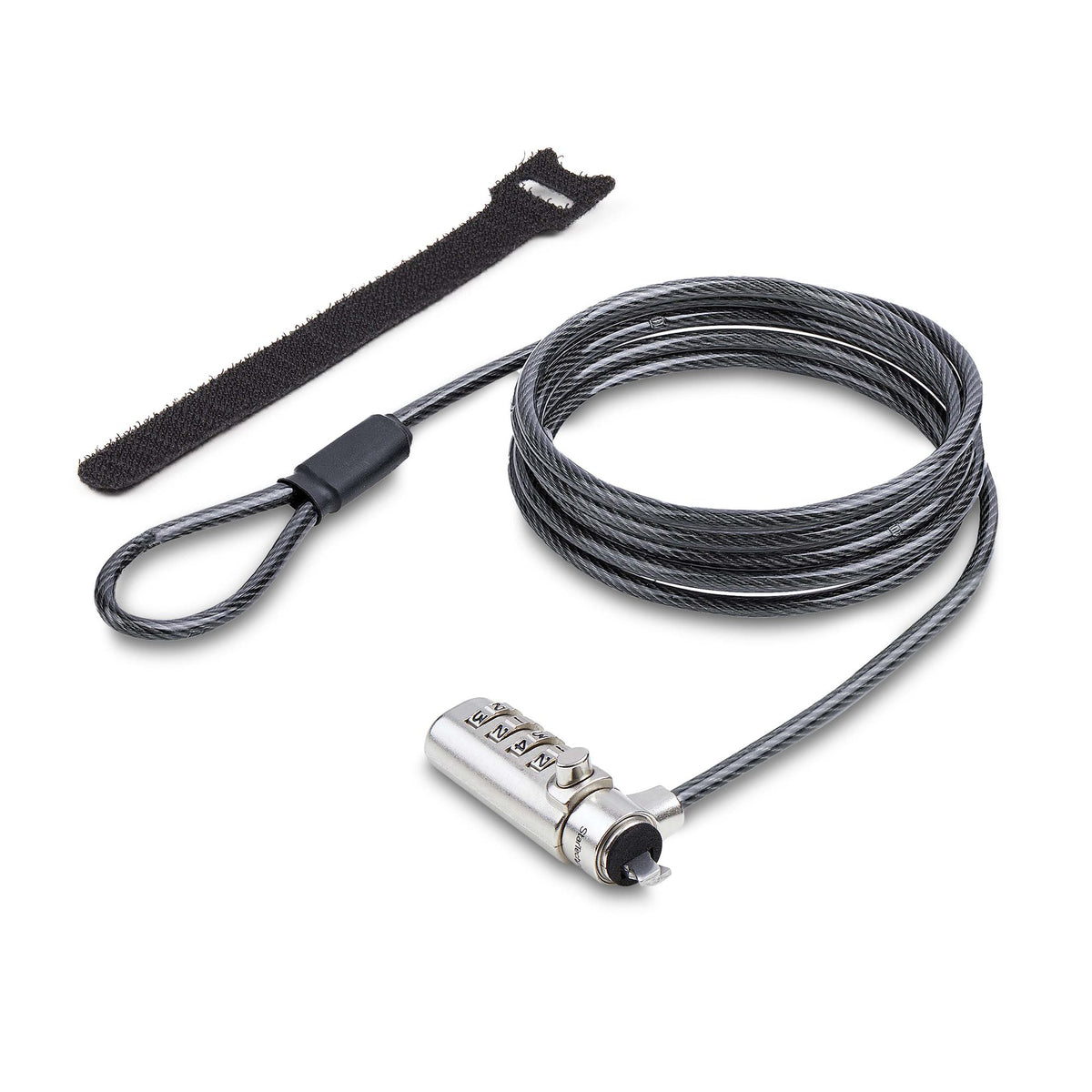 StarTech.com Slim Lock Nano Slot Compatible, 5ft/1.5m Locking Cable, Anti-Theft Security For Laptop/Notebook Computer, Cut-Resistant Steel Cable, 4-Digit Lock, TAA