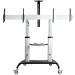 StarTech.com Dual TV Cart for 37-60in VESA TVs up to 110lb/50kg each - Height Adjustable TV Mount, Mobile Display Cart w/ Equipment Shelves - Rolling TV Cart on Wheels - Rolling TV Stand